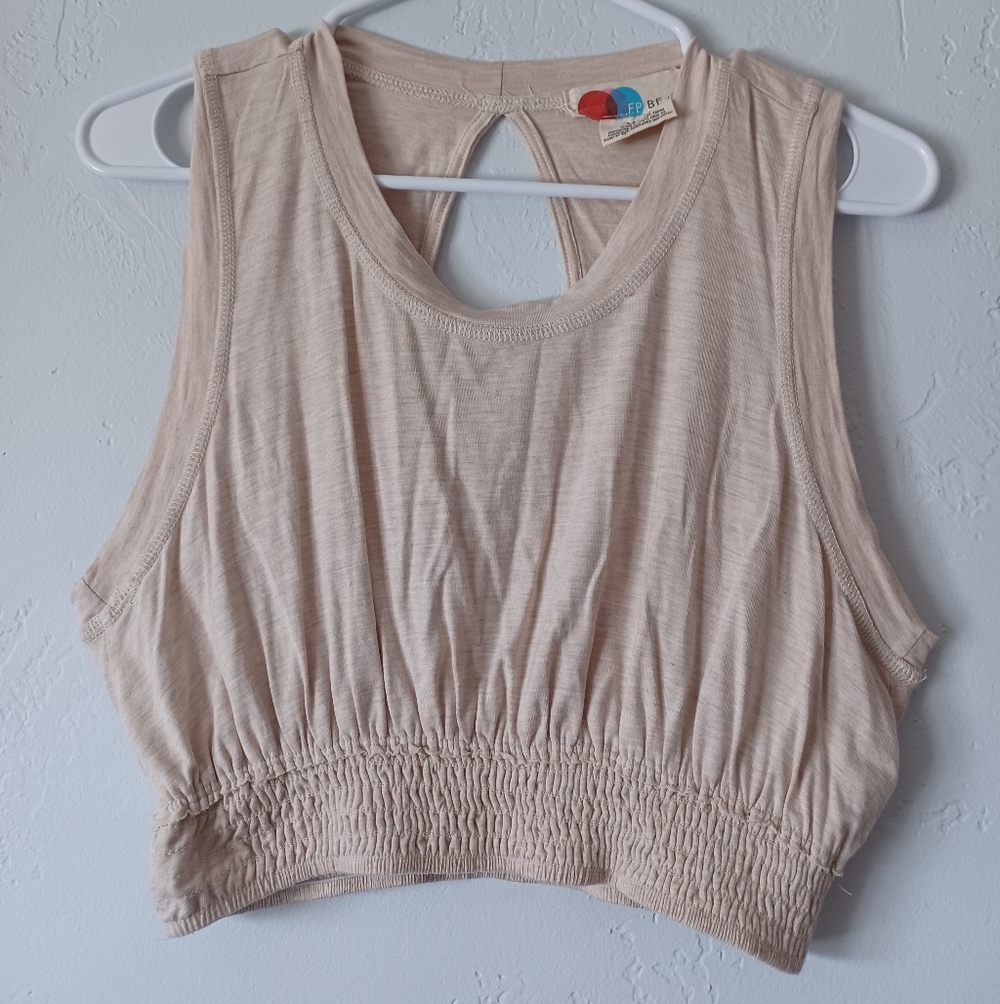 FP Beach Smocked Waist Crop Tank Top